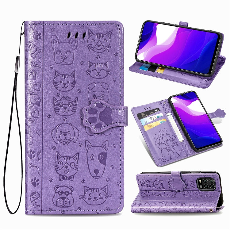 Lovely Cat and Dog Embossing Pattern Horizontal Flip Leather Case , with Holder & Card Slots & Wallet & Cartoon Clasp & Lanyard, For Huawei P Smart 2020, For Xiaomi Mi 10 Lite 5G, For Xiaomi Redmi 10X & Note 9