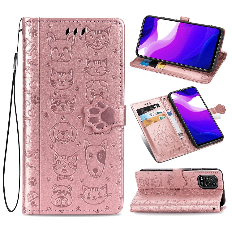Lovely Cat and Dog Embossing Pattern Horizontal Flip Leather Case , with Holder & Card Slots & Wallet & Cartoon Clasp & Lanyard, For Huawei P Smart 2020, For Xiaomi Mi 10 Lite 5G, For Xiaomi Redmi 10X & Note 9