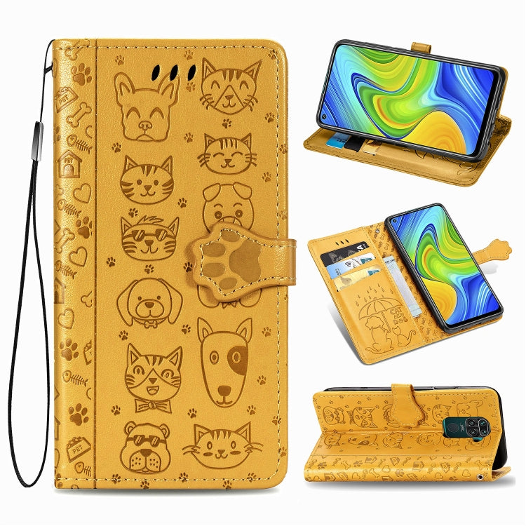 Lovely Cat and Dog Embossing Pattern Horizontal Flip Leather Case , with Holder & Card Slots & Wallet & Cartoon Clasp & Lanyard, For Huawei P Smart 2020, For Huawei Y5P 2020 & Honor 9S, For Xiaomi Mi 10 Lite 5G, For Xiaomi Redmi 10X & Note 9           ...