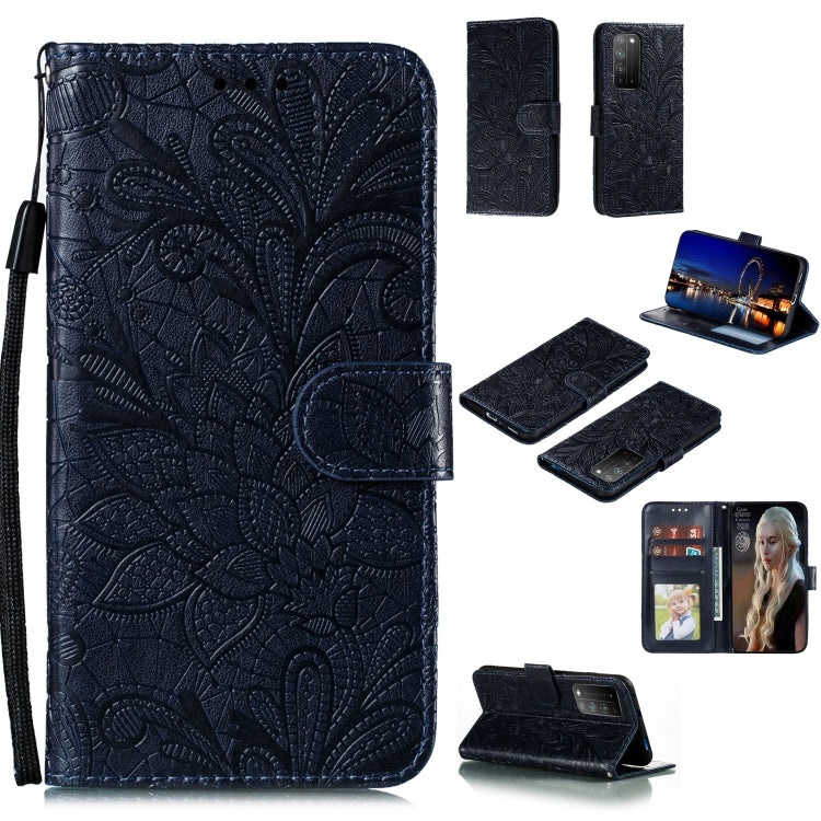 Lace Flower Embossing Pattern Horizontal Flip Leather Case , with Holder & Card Slots & Wallet & Photo Frame & Lanyard, For Huawei P Smart 2020, For Huawei Y5P / Honor 9S, For Huawei Y6P, For Huawei Y7P / P40 Lite, For Huawei Honor X10                 ...