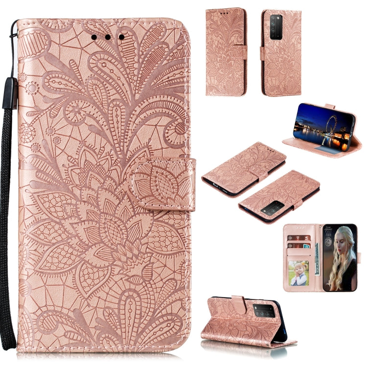 Lace Flower Embossing Pattern Horizontal Flip Leather Case , with Holder & Card Slots & Wallet & Photo Frame & Lanyard, For Huawei P Smart 2020, For Huawei Y5P / Honor 9S, For Huawei Y6P, For Huawei Y7P / P40 Lite, For Huawei Honor X10                 ...