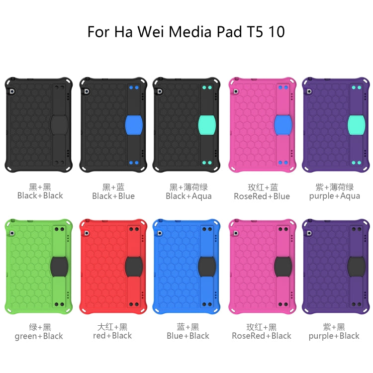 Honeycomb Design EVA + PC Material Four Corner Anti Falling Flat Protective Shell With Strap, For Huawei MediaPad T5 10.1, For Huawei Media M5 Lite 8.4/M6 8.4