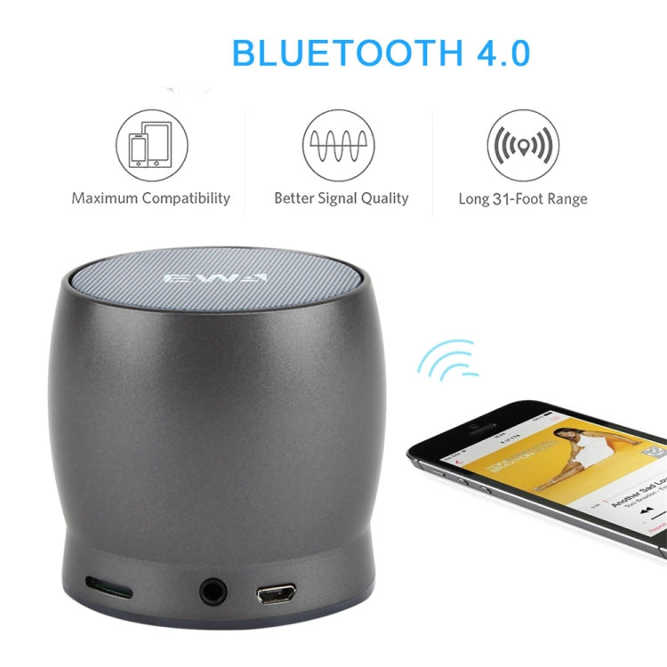 EWA A150 Portable Mini Bluetooth Speaker Wireless Hifi Stereo Strong Bass Music Boom Box Metal Subwoofer, Support TF Card & 3.5mm AUX