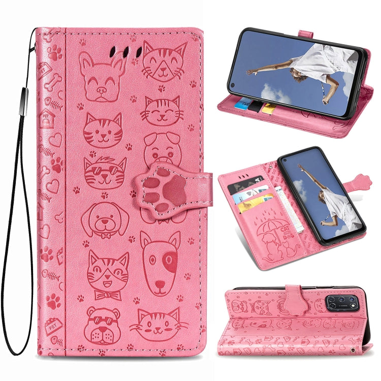 Lovely Cat and Dog Embossing Pattern Horizontal Flip Leather Case , with Holder & Card Slots & Wallet & Cartoon Clasp & Lanyard, For Huawei Y6P, For Huawei Y8P / Enjoy 10s, For Xiaomi Redmi 10X Pro, For Xiaomi Redmi 10X Pro 0, For OPPO A92 / A72 / A52