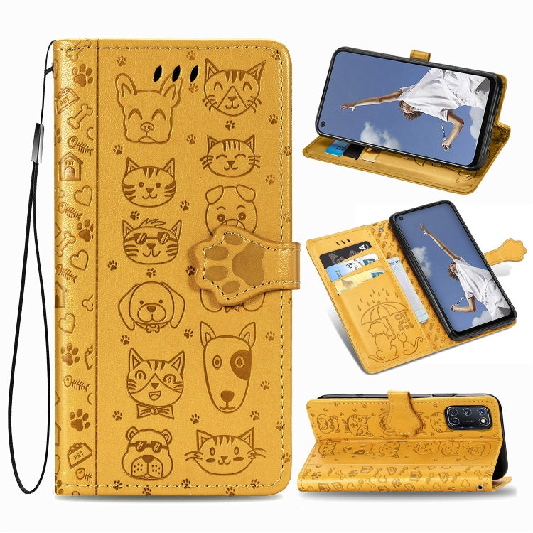 Lovely Cat and Dog Embossing Pattern Horizontal Flip Leather Case , with Holder & Card Slots & Wallet & Cartoon Clasp & Lanyard, For Huawei Y6P, For Huawei Y8P / Enjoy 10s, For Xiaomi Redmi 10X Pro, For Xiaomi Redmi 10X Pro 0, For OPPO A92 / A72 / A52