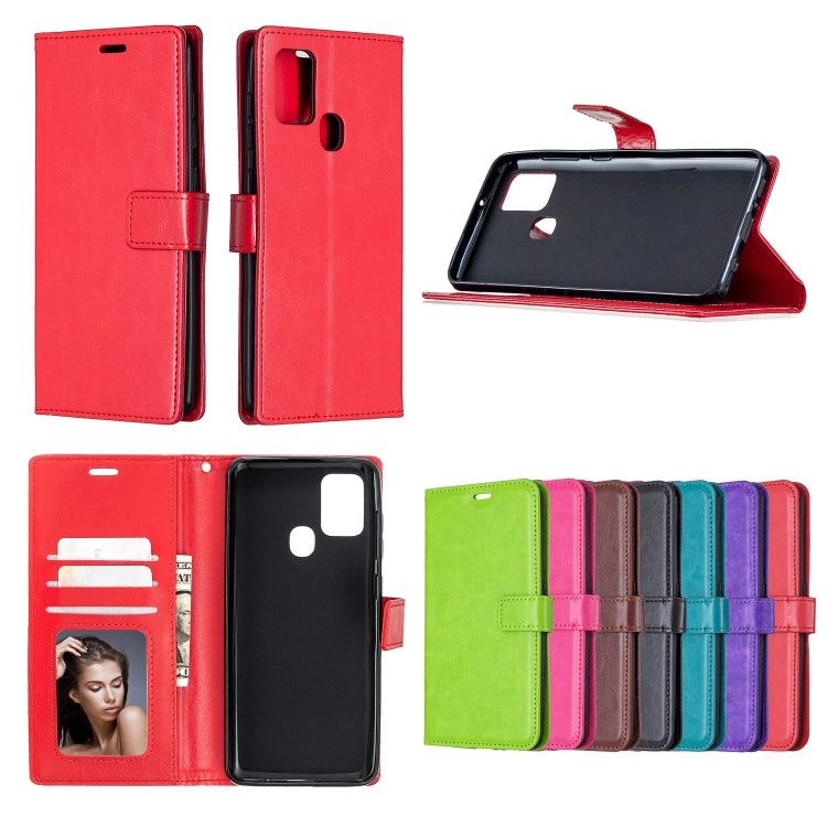 For Samsung Galaxy A21s Crazy Horse Texture Horizontal Flip Leather Case with Holder & Card Slots & Wallet & Photo Frame, For Galaxy A21s