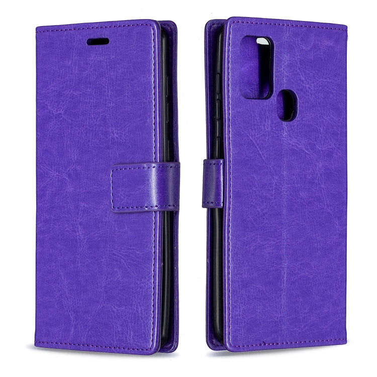 For Samsung Galaxy A21s Crazy Horse Texture Horizontal Flip Leather Case with Holder & Card Slots & Wallet & Photo Frame, For Galaxy A21s