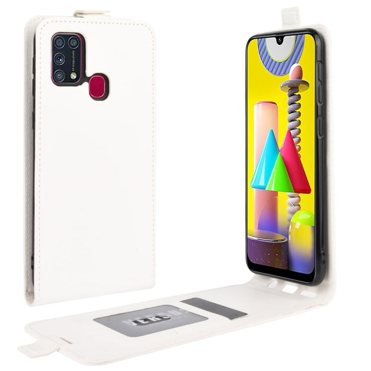 For Samsung Galaxy M31 R64 Texture Single Vertical Flip Leather Protective Case with Card Slots & Photo Frame, For Galaxy M31
