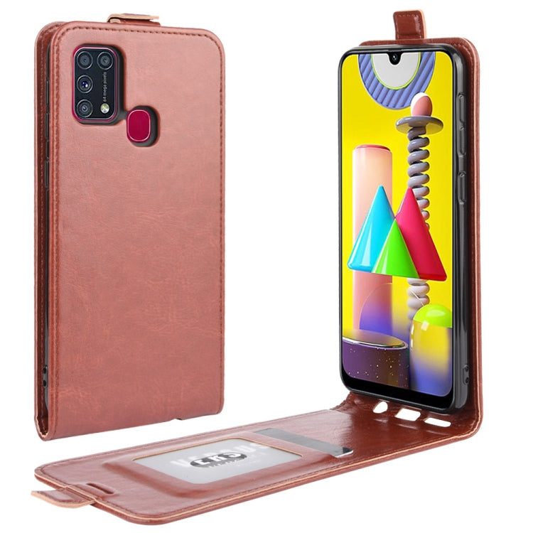For Samsung Galaxy M31 R64 Texture Single Vertical Flip Leather Protective Case with Card Slots & Photo Frame, For Galaxy M31