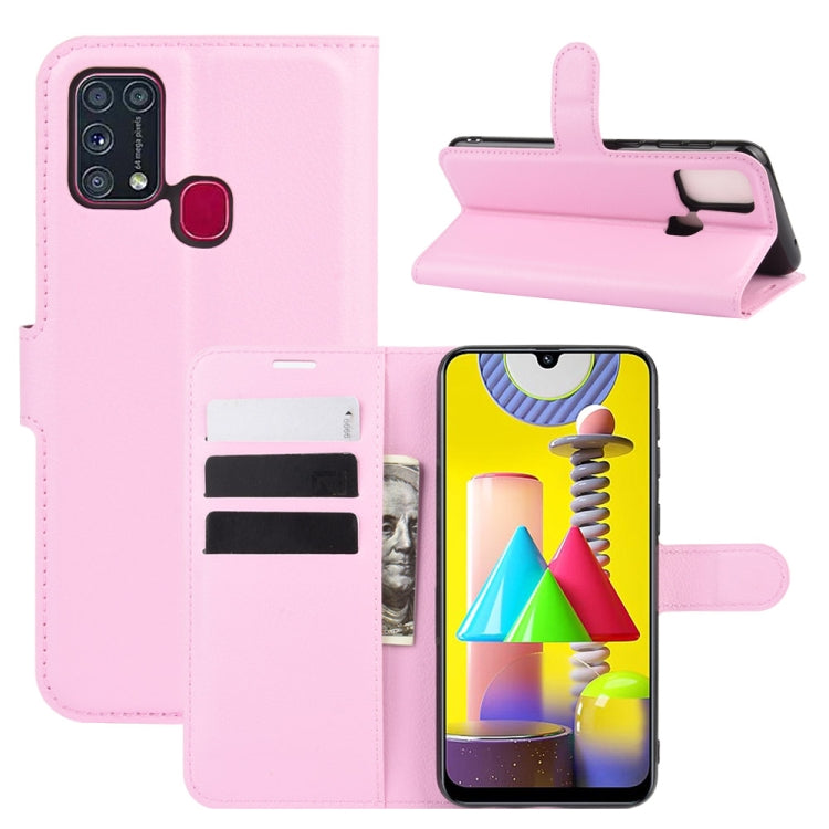 For Samsung Galaxy M31 Litchi Texture Horizontal Flip Protective Case with Holder & Card Slots & Wallet, For Galaxy M31