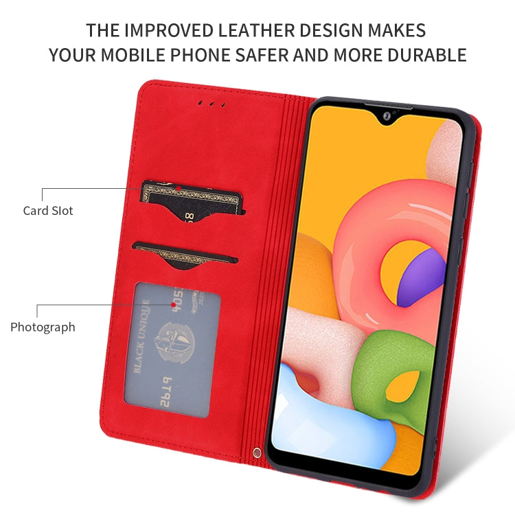 Retro Skin Feel Business Magnetic Horizontal Flip Leather Case, For Samsung Galaxy A01 (EU), For Samsung Galaxy A11 (US), For Samsung Galaxy A21  (EU), For Samsung Galaxy A31, For Samsung Galaxy A41 (EU), For Samsung Galaxy A51 5G                      ...