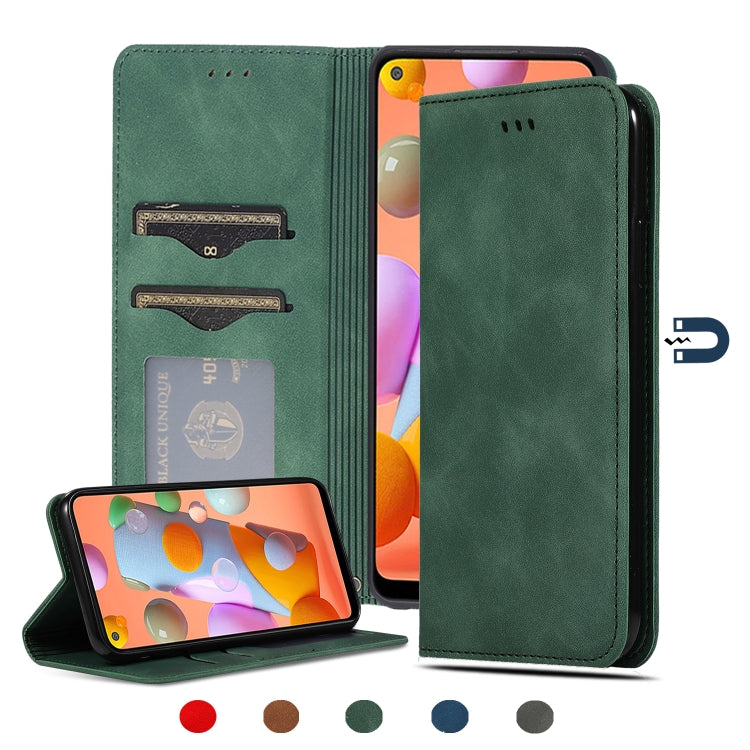 Retro Skin Feel Business Magnetic Horizontal Flip Leather Case, For Samsung Galaxy A01 (EU), For Samsung Galaxy A11 (US), For Samsung Galaxy A21  (EU), For Samsung Galaxy A31, For Samsung Galaxy A41 (EU), For Samsung Galaxy A51 5G                      ...