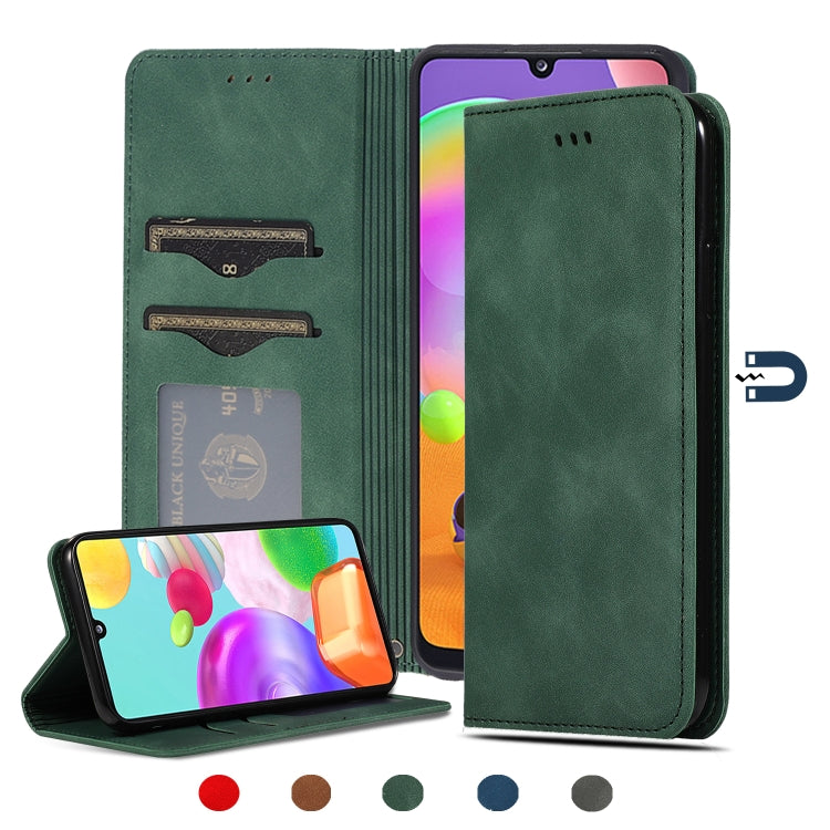 Retro Skin Feel Business Magnetic Horizontal Flip Leather Case, For Samsung Galaxy A01 (EU), For Samsung Galaxy A11 (US), For Samsung Galaxy A21  (EU), For Samsung Galaxy A31, For Samsung Galaxy A41 (EU), For Samsung Galaxy A51 5G                      ...