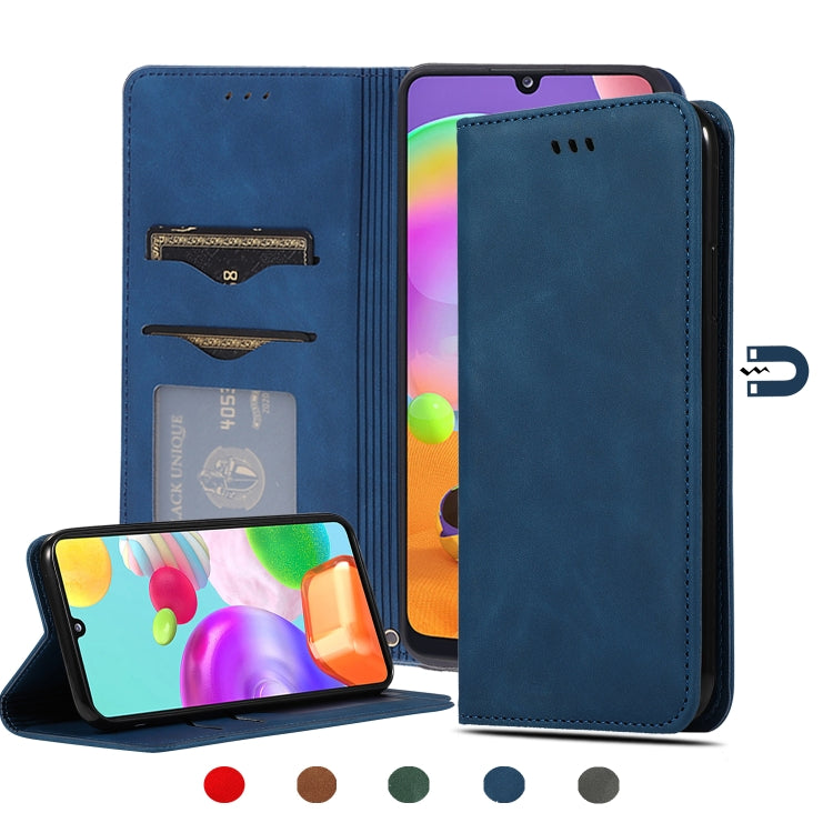 Retro Skin Feel Business Magnetic Horizontal Flip Leather Case, For Samsung Galaxy A01 (EU), For Samsung Galaxy A11 (US), For Samsung Galaxy A21  (EU), For Samsung Galaxy A31, For Samsung Galaxy A41 (EU), For Samsung Galaxy A51 5G                      ...