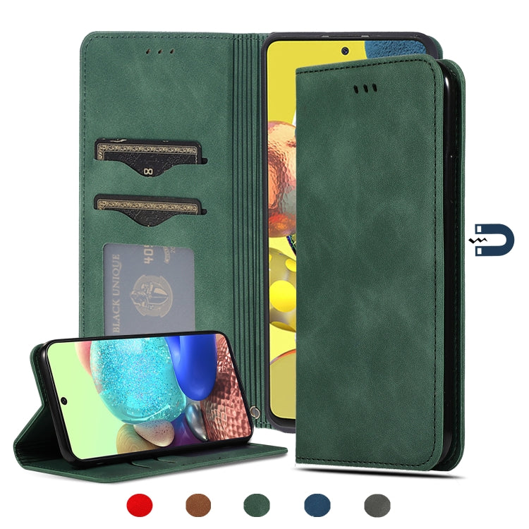 Retro Skin Feel Business Magnetic Horizontal Flip Leather Case, For Samsung Galaxy A01 (EU), For Samsung Galaxy A11 (US), For Samsung Galaxy A21  (EU), For Samsung Galaxy A31, For Samsung Galaxy A41 (EU), For Samsung Galaxy A51 5G                      ...