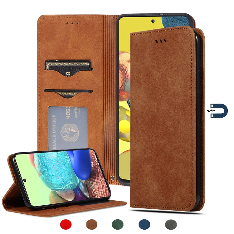 Retro Skin Feel Business Magnetic Horizontal Flip Leather Case, For Samsung Galaxy A01 (EU), For Samsung Galaxy A11 (US), For Samsung Galaxy A21  (EU), For Samsung Galaxy A31, For Samsung Galaxy A41 (EU), For Samsung Galaxy A51 5G                      ...
