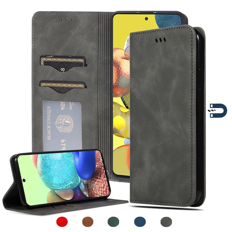 Retro Skin Feel Business Magnetic Horizontal Flip Leather Case, For Samsung Galaxy A01 (EU), For Samsung Galaxy A11 (US), For Samsung Galaxy A21  (EU), For Samsung Galaxy A31, For Samsung Galaxy A41 (EU), For Samsung Galaxy A51 5G                      ...