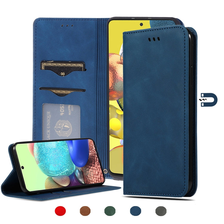 Retro Skin Feel Business Magnetic Horizontal Flip Leather Case, For Samsung Galaxy A01 (EU), For Samsung Galaxy A11 (US), For Samsung Galaxy A21  (EU), For Samsung Galaxy A31, For Samsung Galaxy A41 (EU), For Samsung Galaxy A51 5G                      ...