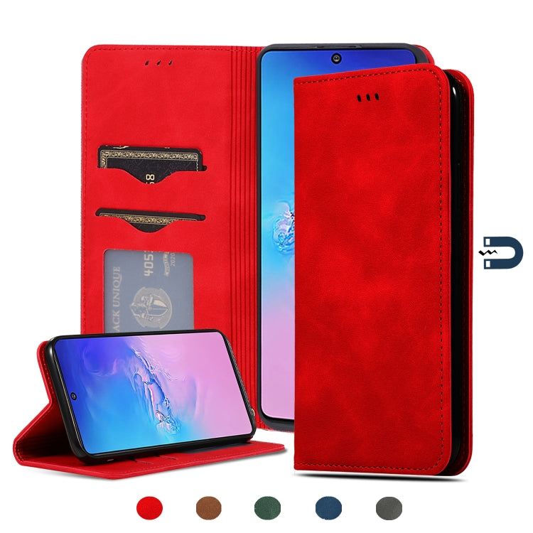 Retro Skin Feel Business Magnetic Horizontal Flip Leather Case, For Samsung Galaxy A01 (EU), For Samsung Galaxy A11 (US), For Samsung Galaxy A21  (EU), For Samsung Galaxy A31, For Samsung Galaxy A41 (EU), For Samsung Galaxy A51 5G                      ...