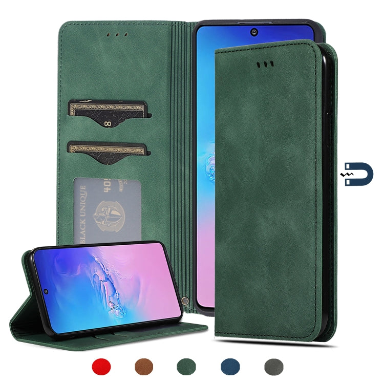 Retro Skin Feel Business Magnetic Horizontal Flip Leather Case, For Samsung Galaxy A01 (EU), For Samsung Galaxy A11 (US), For Samsung Galaxy A21  (EU), For Samsung Galaxy A31, For Samsung Galaxy A41 (EU), For Samsung Galaxy A51 5G                      ...
