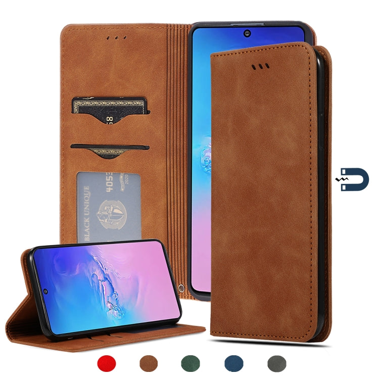 Retro Skin Feel Business Magnetic Horizontal Flip Leather Case, For Samsung Galaxy A01 (EU), For Samsung Galaxy A11 (US), For Samsung Galaxy A21  (EU), For Samsung Galaxy A31, For Samsung Galaxy A41 (EU), For Samsung Galaxy A51 5G                      ...