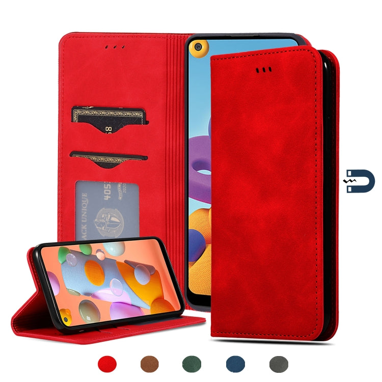Retro Skin Feel Business Magnetic Horizontal Flip Leather Case, For Samsung Galaxy A21s