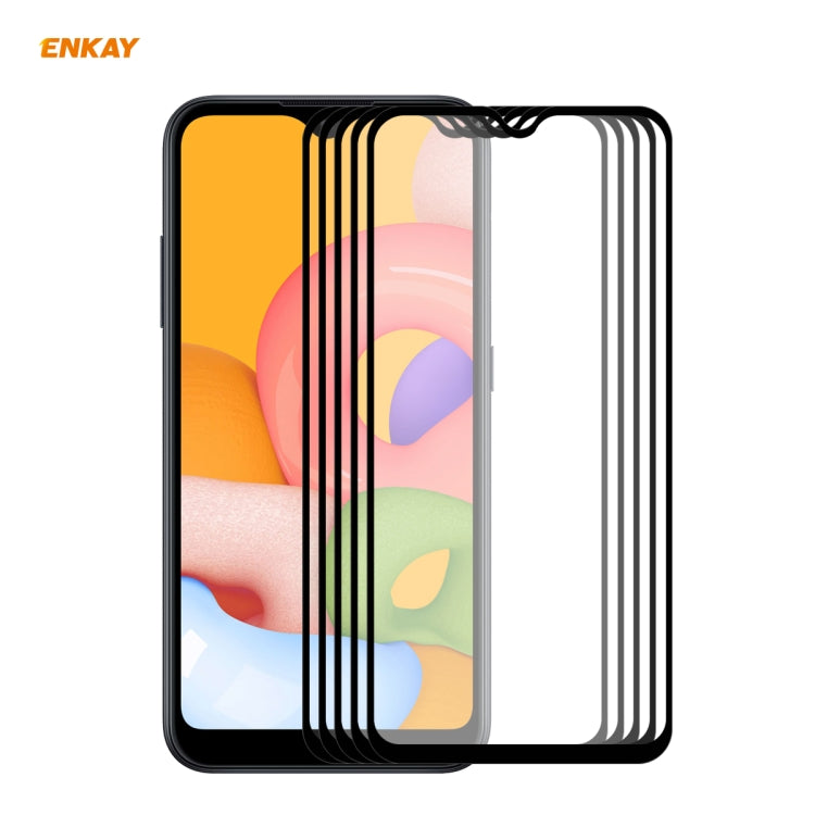 5 PCS ENKAY Hat-Prince Full Glue 0.26mm 9H 2.5D Tempered Glass Full Coverage Film, For Galaxy A01 5 PCS, For Samsung Galaxy A31, For Samsung Galaxy A41, For Samsung Galaxy M31 / M21, For Galaxy A11 / M11 5 PCS, For Galaxy A21s 5pcs