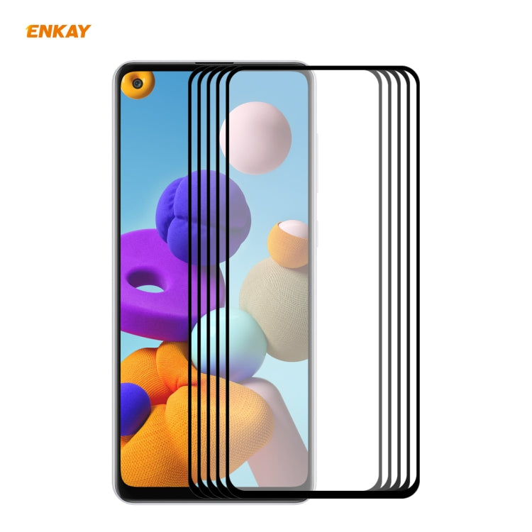 5 PCS ENKAY Hat-Prince Full Glue 0.26mm 9H 2.5D Tempered Glass Full Coverage Film, For Galaxy A01 5 PCS, For Samsung Galaxy A31, For Samsung Galaxy A41, For Samsung Galaxy M31 / M21, For Galaxy A11 / M11 5 PCS, For Galaxy A21s 5pcs