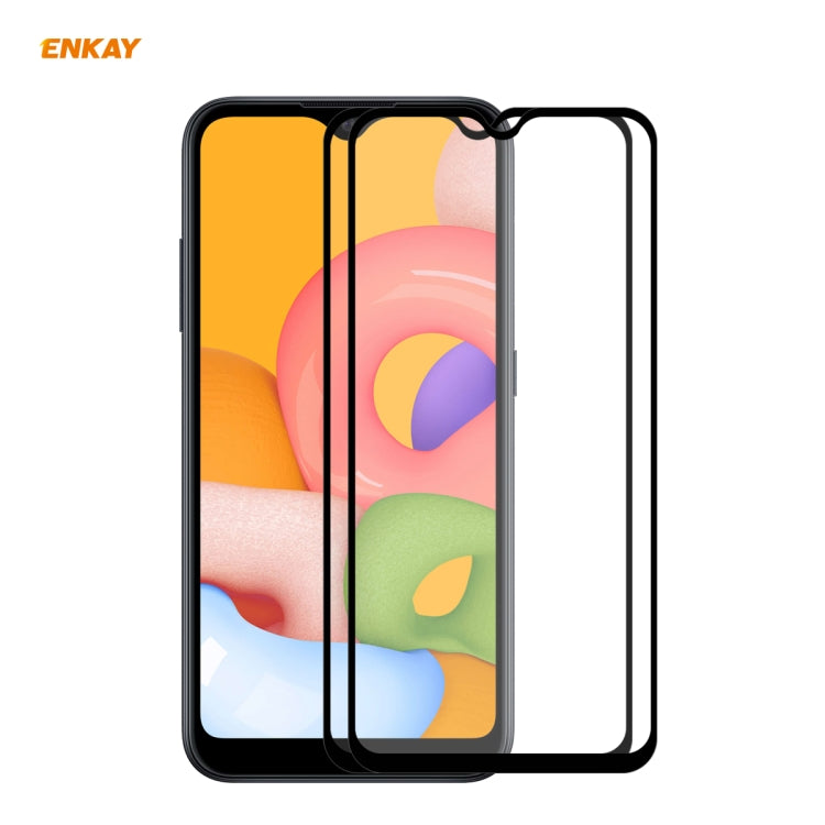 2 PCS ENKAY Hat-Prince Full Glue 0.26mm 9H 2.5D Tempered Glass Full Coverage Film, For Galaxy A01 2 PCS, For Samsung Galaxy A41, For Samsung Galaxy M31 / M21, For  Galaxy A11 / M11 2 PCS, For Galaxy A21s 2pcs, For Galaxy A31 2 PCS