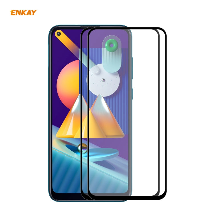 2 PCS ENKAY Hat-Prince Full Glue 0.26mm 9H 2.5D Tempered Glass Full Coverage Film, For Galaxy A01 2 PCS, For Samsung Galaxy A41, For Samsung Galaxy M31 / M21, For  Galaxy A11 / M11 2 PCS, For Galaxy A21s 2pcs, For Galaxy A31 2 PCS