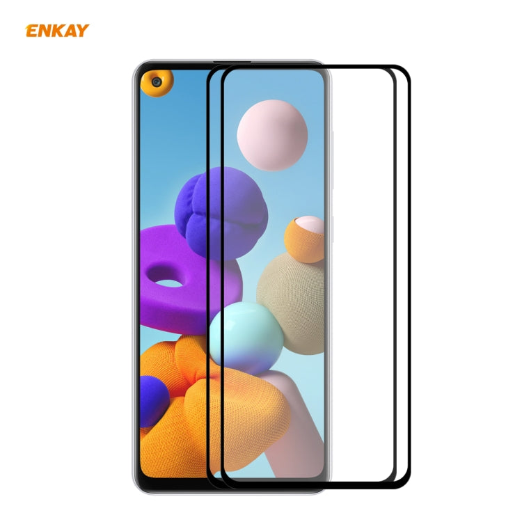2 PCS ENKAY Hat-Prince Full Glue 0.26mm 9H 2.5D Tempered Glass Full Coverage Film, For Galaxy A01 2 PCS, For Samsung Galaxy A41, For Samsung Galaxy M31 / M21, For  Galaxy A11 / M11 2 PCS, For Galaxy A21s 2pcs, For Galaxy A31 2 PCS