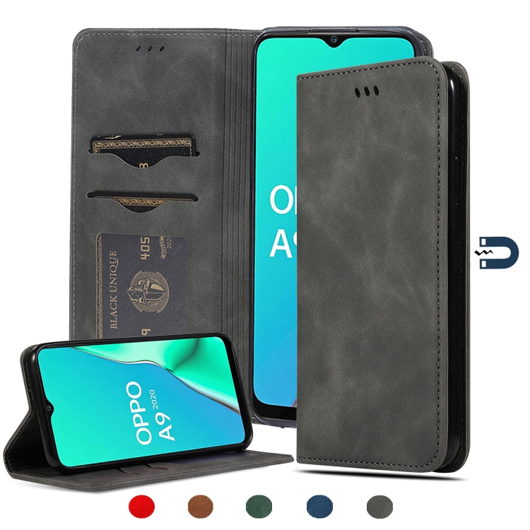 Retro Skin Feel Business Magnetic Horizontal Flip Leather Case, For OPPO A9 2020 & A5 2020 & A11X, For OPPO Reno 2Z & Reno 2F