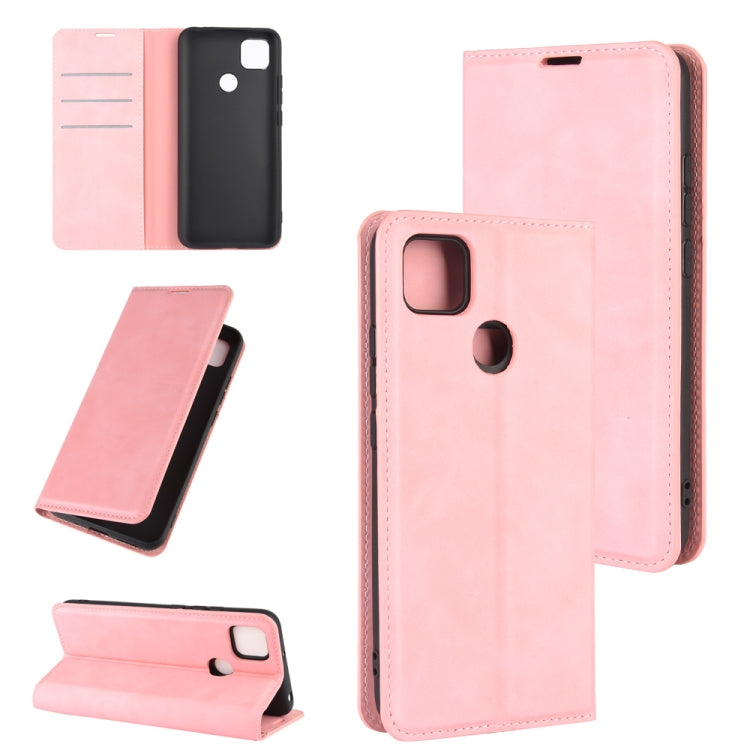 For Xiaomi Redmi 9C Retro-skin Business Magnetic Suction Leather Case with Holder & Card Slots & Wallet, For Redmi 9C