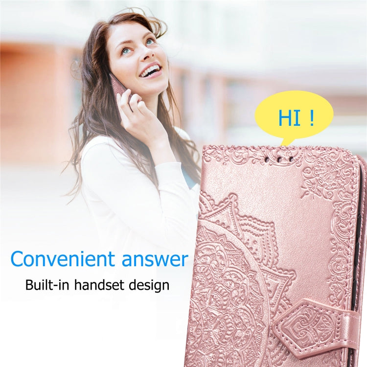 Mandala Flower Embossed Horizontal Flip Leather Case with Bracket / Card Slot / Wallet / Lanyard, For Galaxy Note20, For Galaxy Note20 Ultra