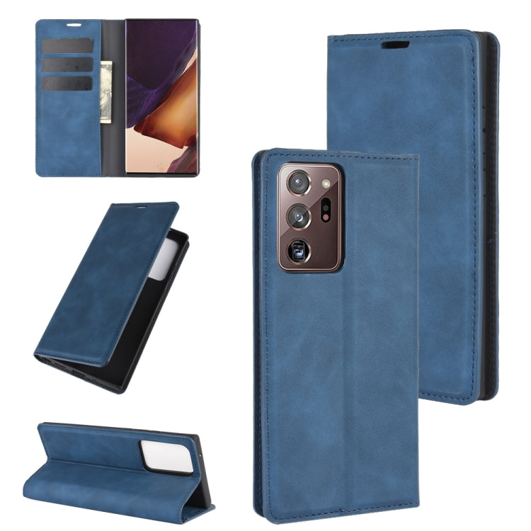 For Samsung Galaxy Note20 Ultra Retro-skin Business Magnetic Suction Leather Case with Holder & Card Slots & Wallet, For Samsung Galaxy Note20 Ultra
