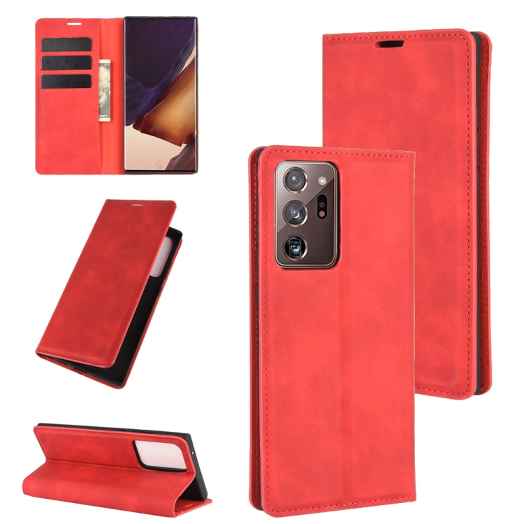 For Samsung Galaxy Note20 Ultra Retro-skin Business Magnetic Suction Leather Case with Holder & Card Slots & Wallet, For Samsung Galaxy Note20 Ultra