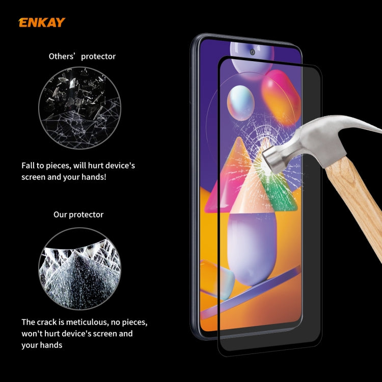 5 PCS ENKAY Hat-Prince Full Glue 0.26mm 9H 2.5D Tempered Glass Full Coverage Film, For Samsung Galaxy M31s, For OnePlus Nord