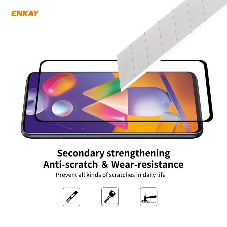5 PCS ENKAY Hat-Prince Full Glue 0.26mm 9H 2.5D Tempered Glass Full Coverage Film, For Samsung Galaxy M31s, For OnePlus Nord