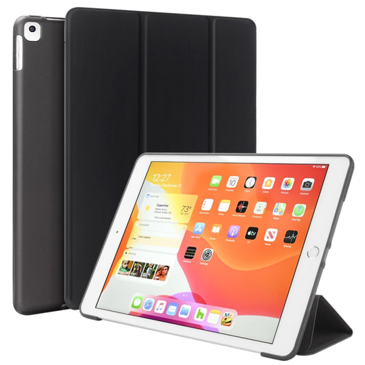 For iPad 10.2 inch 2019 / iPad Pro 10.5 inch Three-folding Surface PU Leather TPU Matte Soft Bottom Case with Holder & Sleep / Wake-up Function, Black, Rose Gold, Navy Blue, Gold, Sky blue, Red, Mint Green