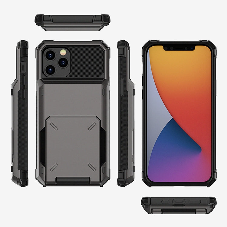 For iPhone 12 Pro / 12 Max Scratch-Resistant Shockproof Heavy Duty Rugged Armor Protective Case with Card Solt, For iPhone 12 / 12 Pro