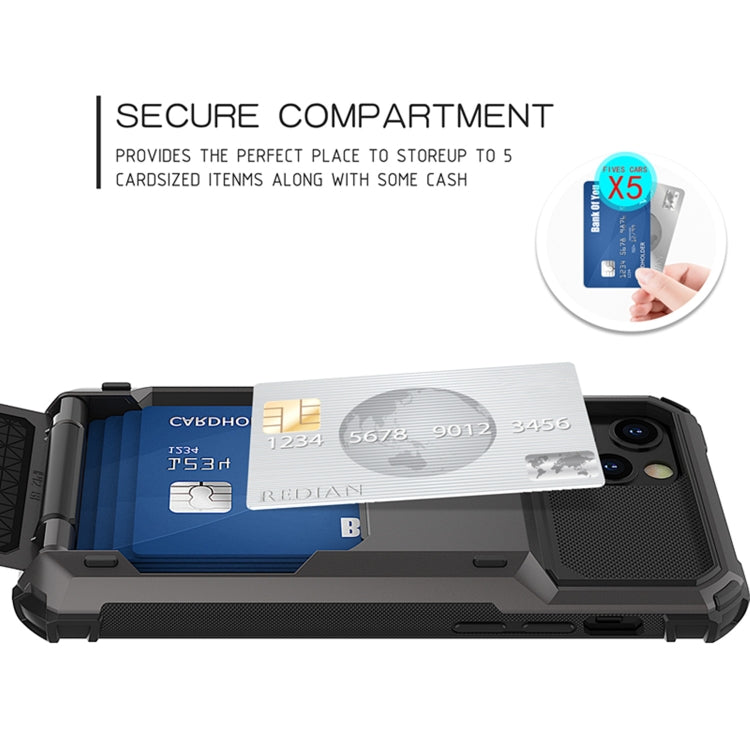 For iPhone 12 Pro / 12 Max Scratch-Resistant Shockproof Heavy Duty Rugged Armor Protective Case with Card Solt, For iPhone 12 / 12 Pro