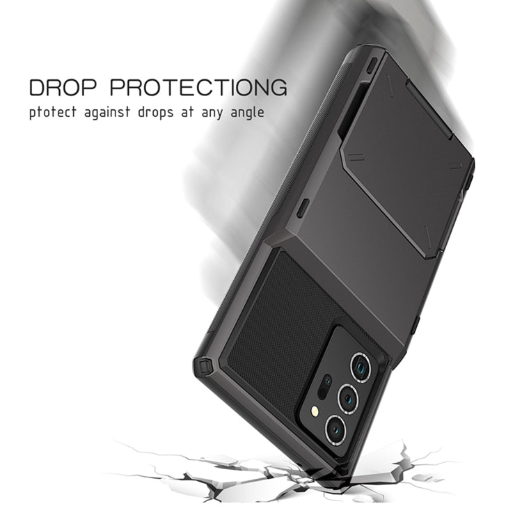 For Samsung Galaxy Note20 Ultra Scratch-Resistant Shockproof Heavy Duty Rugged Armor Protective Case with Card Slot