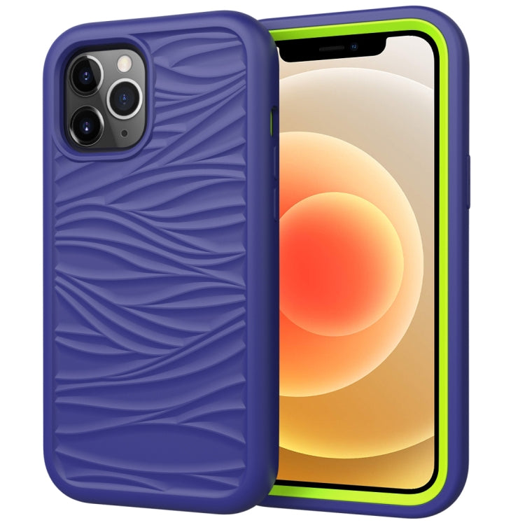 For iPhone 12 Wave Pattern 3 in 1 Silicone+PC Shockproof Protective Case, For iPhone 12 mini