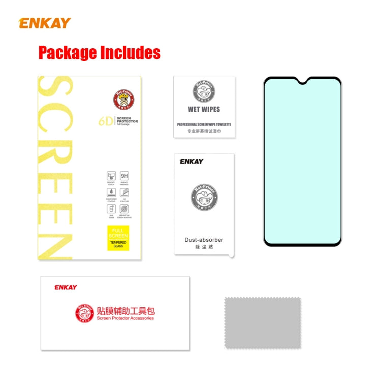 ENKAY Hat-Prince 0.26mm 9H 6D Curved Full Screen Eye Protection Green Film Tempered Glass Protector, For Xiaomi Redmi Note 8 Pro, For Redmi Note 9S/Note 9 Pro (Max), ForRedmi 10X 4G / Redmi Note 9, For Xiaomi Redmi 9 / 9A / 9C, For Samsung Galaxy A71  ...