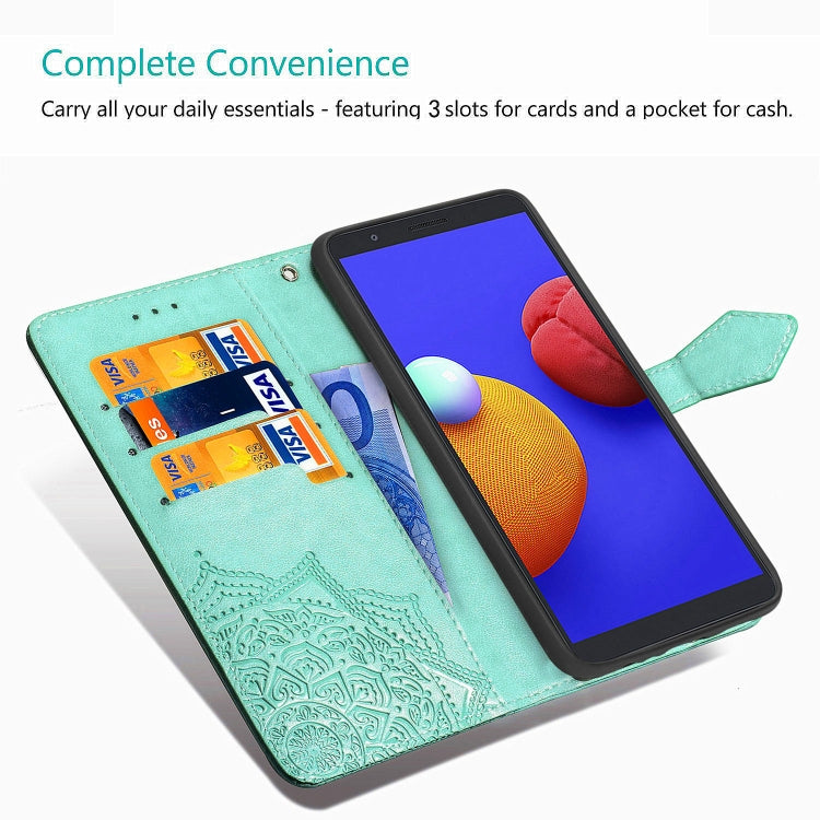 Mandala Flower Embossed Horizontal Flip Leather Case with Bracket / Card Slot / Wallet / Lanyard, For Motorola One Fusion Plus, For Motorola Edge