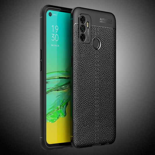 Litchi Texture TPU Shockproof Case, For OPPO A53 (2020)