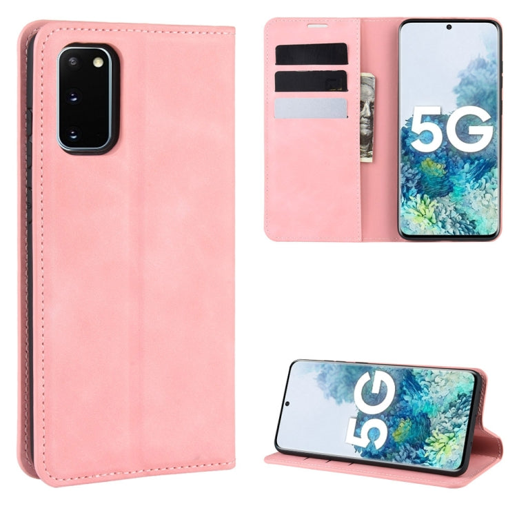For Samsung Galaxy S20 FE 4G / 5G Retro-skin Business Magnetic Suction Leather Case with Holder & Card Slots & Wallet, For Samsung Galaxy S20 FE