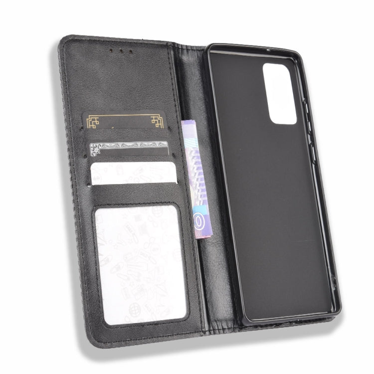 For Samsung Galaxy S20 FE 4G / 5G Magnetic Buckle Retro Crazy Horse Texture Horizontal Flip Leather Case  , with Holder & Card Slots & Photo Frame, For Galaxy S20 FE