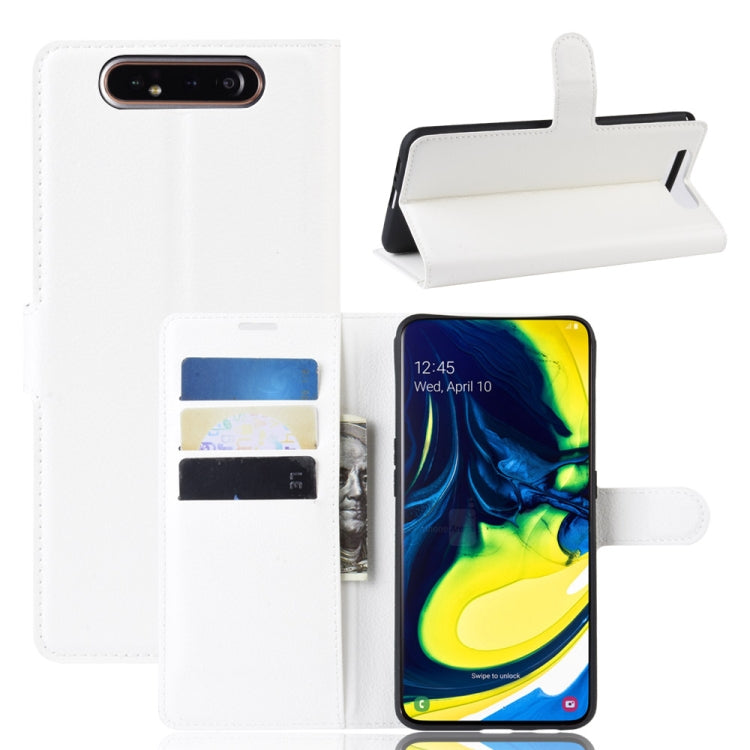 Litchi Texture Wallet Leather Stand Protective Case for Samsung A80/A90