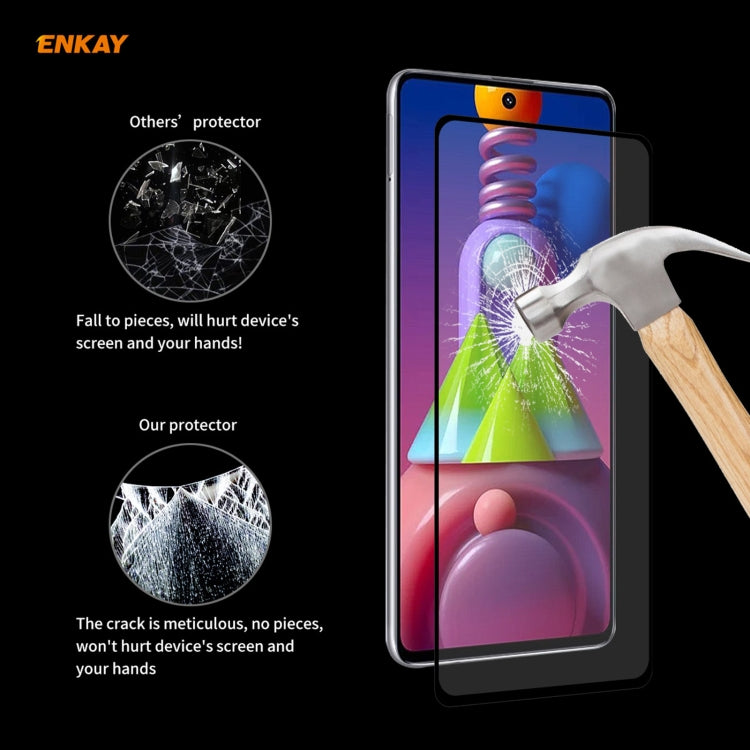 ENKAY Hat-Prince Full Glue 0.26mm 9H 2.5D Tempered Glass Full Coverage Film, For Samsung Galaxy M51, For Samsung Galaxy A42 5G, For Xiaomi Poco X3 / X3 NFC